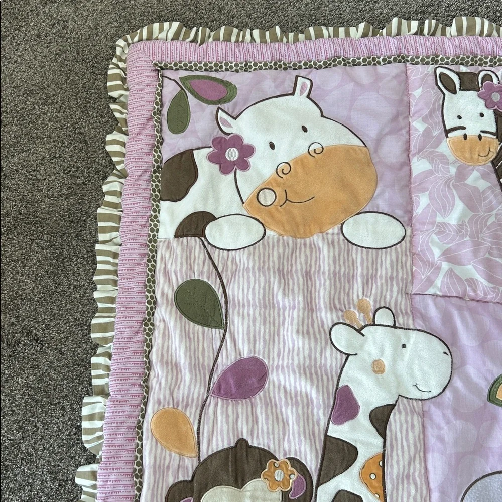 CoCaLo jungle safari girls crib comforter quilt blanket